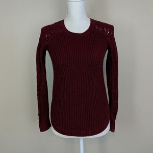 Loft Petite burgundy knit sweater